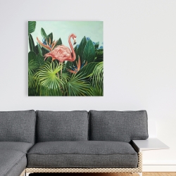 Canvas 36 x 36 - Tropical flamingo