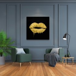 Canvas 36 x 36 - Golden lips