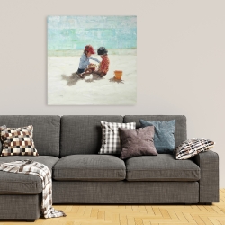 Toile 36 x 36 - Fillettes à la plage