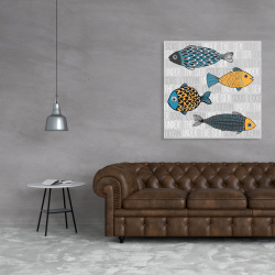 Canvas 36 x 36 - Illustration of nautical fish