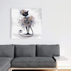 Canvas 36 x 36 - Cartoon black cat
