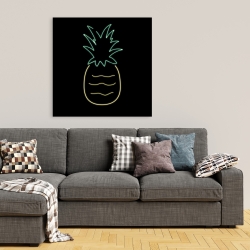 Toile 36 x 36 - Ananas néon