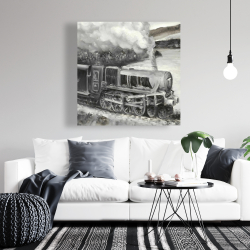 Canvas 36 x 36 - Vintage passenger locomotive 