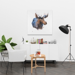 Toile 36 x 36 - Orignal bleu abstrait