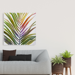 Canvas 36 x 36 - Watercolor tropical palm leave