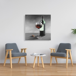 Toile 36 x 36 - Bouteille de bourgogne