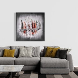 Canvas 36 x 36 - Sailboats with paint splash