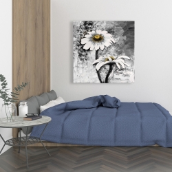 Toile 36 x 36 - Fleurs de marguerites abstraites