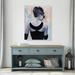 Toile 36 x 48 - Audrey hepburn de style abstrait vue de dos