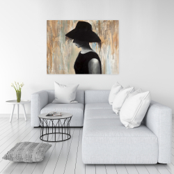 Toile 36 x 48 - Audrey hepburn avec un grand chapeau