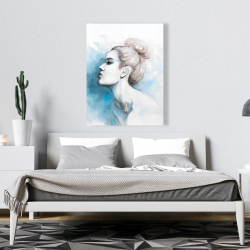 Canvas 36 x 48 - Watercolor abstract girl profile view