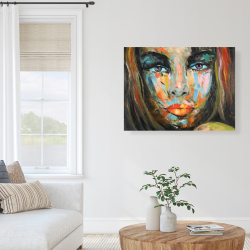 Toile 36 x 48 - Portrait coloré de femme
