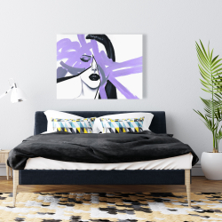 Canvas 36 x 48 - Abstract purple woman portrait