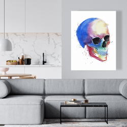 Canvas 36 x 48 - Watercolor colorful skull profile