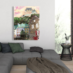Toile 36 x 48 - Château frontenac dans le petit champlain