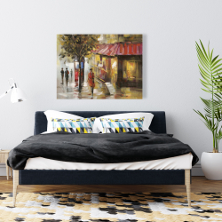 Canvas 36 x 48 - Abstract street with passers