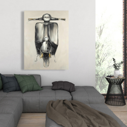 Toile 36 x 48 - Petit cyclomoteur noir