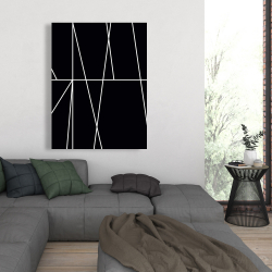 Toile 36 x 48 - Rayures blanches sur fond noir