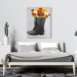 Toile 36 x 48 - Bottes pleines de fleurs