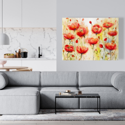 Canvas 36 x 48 - Red flowers garden
