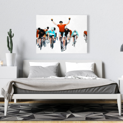 Toile 36 x 48 - Cyclistes à la fin d'une course