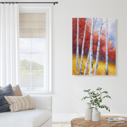 Toile 36 x 48 - Paysage d'automne avec bouleaux
