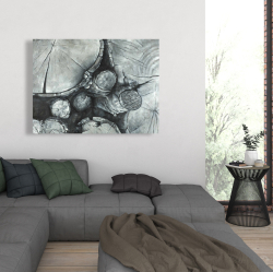 Canvas 36 x 48 - Textured wooden logs