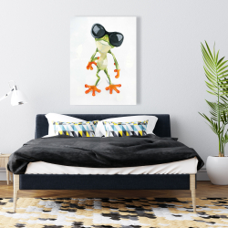 Canvas 36 x 48 - Funny frog with sunglasses