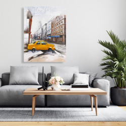 Canvas 36 x 48 - Taxi in the street sketch
