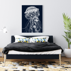 Toile 36 x 48 -  illustration détaillée d'une méduse