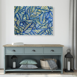 Canvas 36 x 48 - Blue leaf patterns