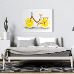 Toile 36 x 48 - Bicyclette avec roues de citron