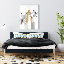 Canvas 36 x 48 - Blurry sketch style cityscape