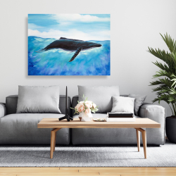 Toile 36 x 48 - Baleine bleue