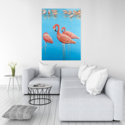Toile 36 x 48 - Groupe de flamants