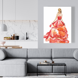 Canvas 36 x 48 - Beautiful red prom dress