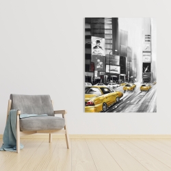 Canvas 36 x 48 - Times square and yellow taxis