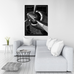 Canvas 36 x 48 - Airplane flying over san francisco