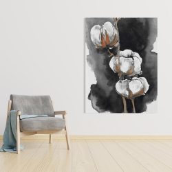 Canvas 36 x 48 - Watercolor cotton flowers