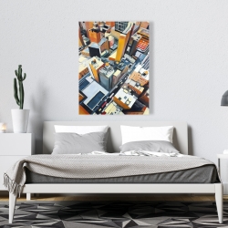 Canvas 36 x 48 - High top view of buildings in new york