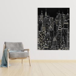 Canvas 36 x 48 - Illustrative city towers