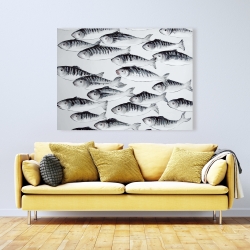 Toile 36 x 48 - Banc de poisson gris