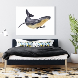 Canvas 36 x 48 - Watercolor blue whale