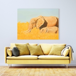 Toile 36 x 48 - éléphant et son tout petit