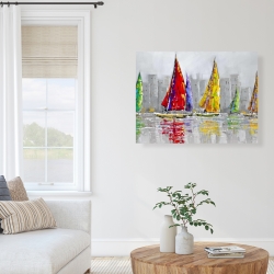 Canvas 36 x 48 - Sailboats in the wind