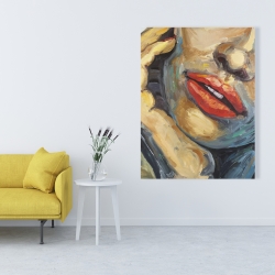 Toile 36 x 48 - Plan rapproché d'une bouche irrésistible