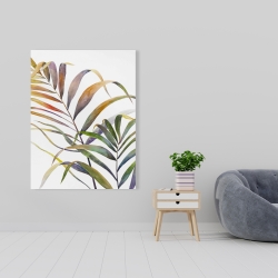 Toile 36 x 48 - Feuilles de palmiers tropicaux à l'aquarelle