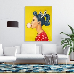 Toile 36 x 48 - Femme rétro avec queue de cheval