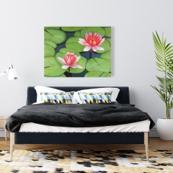 Toile 36 x 48 - Fleurs de lotus dans un marais