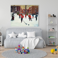 Toile 36 x 48 - Jeunes joueurs de hockey
